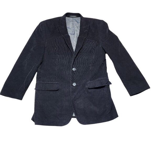 Calvin Klein Mens 37R‎ Black Corduroy Blazer Jacket 2-Button Lined 100% Cotton - Picture 8 of 8